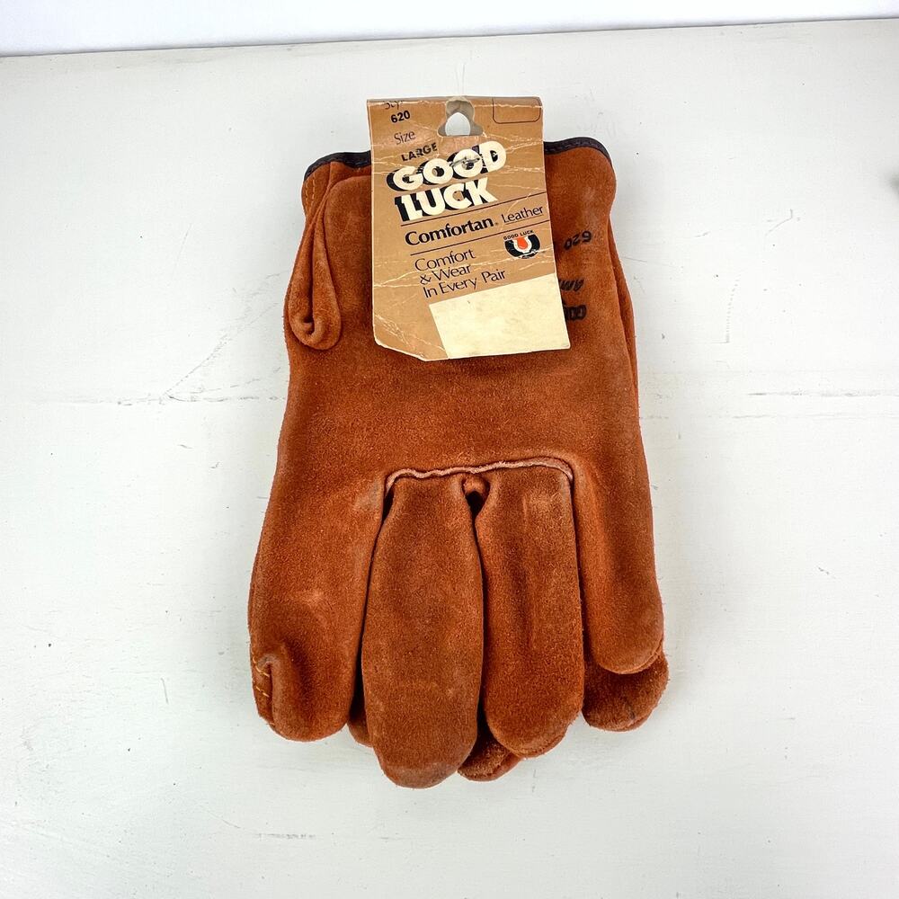 Good Luck Brand Genuine Cowhide Work Gloves Size Large